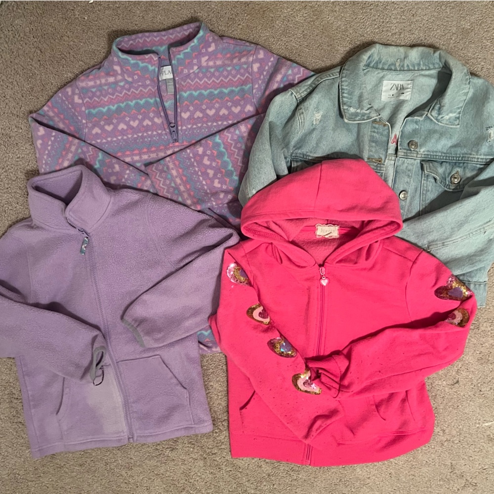 Girl Jacket Bundle sizes 7-14. Zara, Children’s Place, Target- Pink Purple Blue